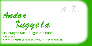 andor kugyela business card